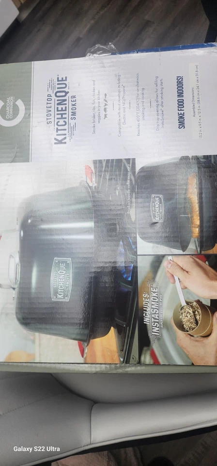 Charcoal Companion CC4132 KitchenQue Estufa Interior Fumador 13.5” x 9.5” x 12.5” Foto 3 de 4