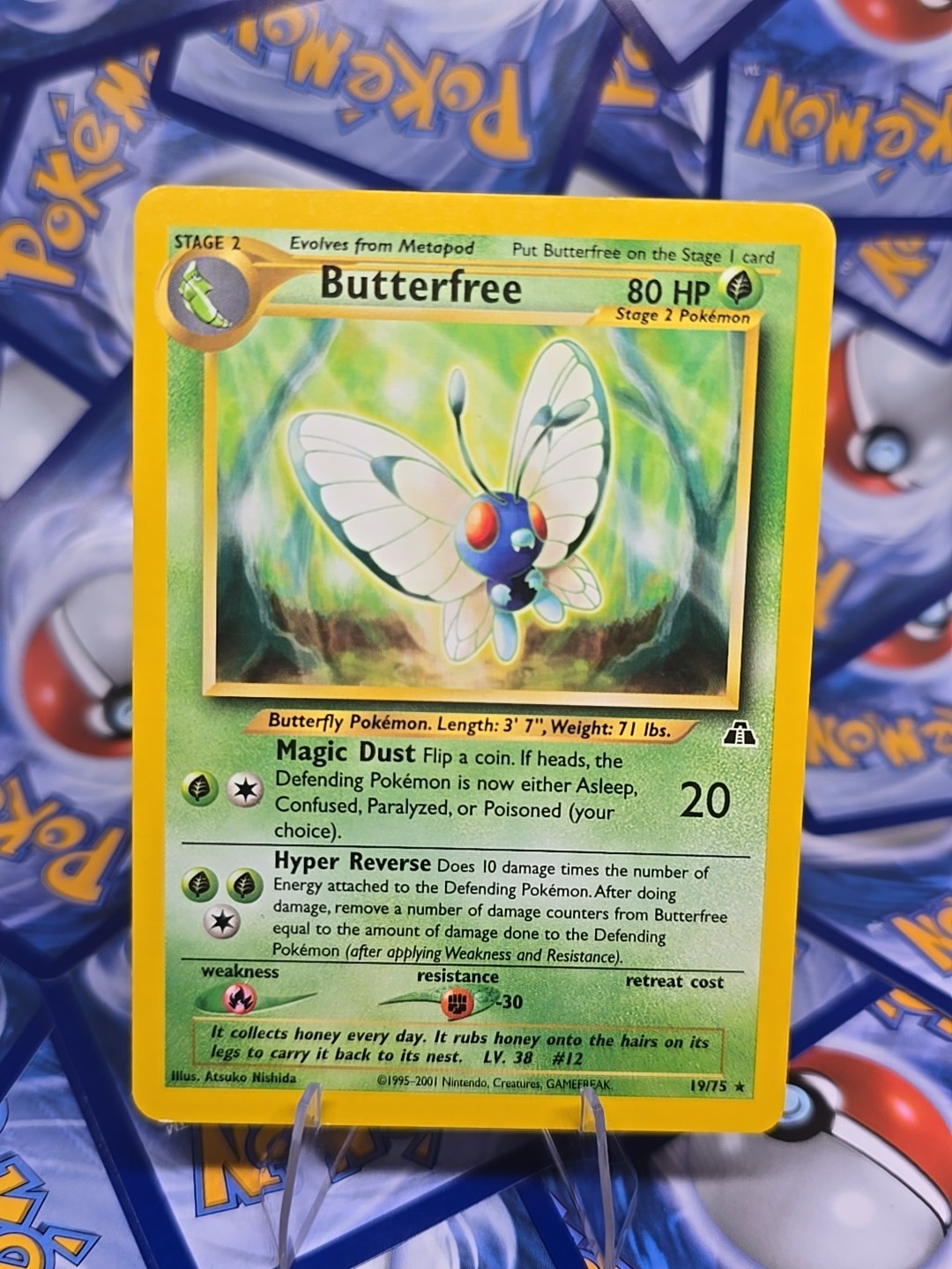 Pokémon TCG Butterfree Neo Discovery 19/75 Unlimited Rare, LP Condition
