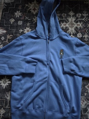 Mens Polo Full Zip Hoodie With Bear