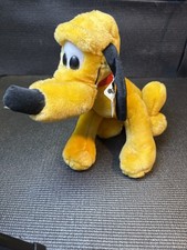 Vintage Pluto Stuffed Animal Plush 10" Sitting Dog Disneyland Walt Disney World