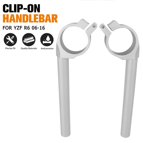 For Yamaha YZF R6 YZF-R6 2006-2016 2007 Silver Handlebar Handle Bar Clip On - Picture 3 of 7