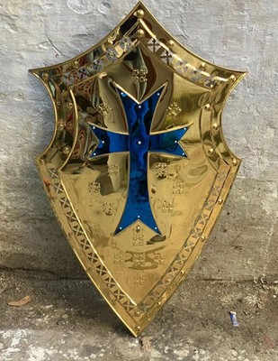 Medieval Steel Shield 28'' Knight Armor Shield Wall Decor Shield Battle Shield