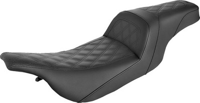 SADDLEMEN 897-07-162 Slim Seat - Black - Lattice Stitch - '99-'07 FLHT/FLTR