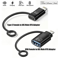 USB Type C Female to iOS Male OTG Adapter For iPhone 14/13/12/11/XR/XS/SE 3 iPad