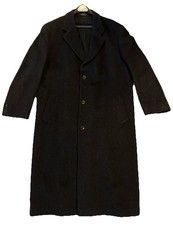 Andrew Fezza Black Men s Overcoat Cashmere Blend Long Trench Coat Italy Designer