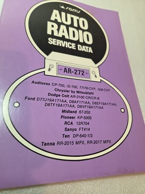 Sams Photofact Auto Radio Service Data Series Repair Magazine # AR-272