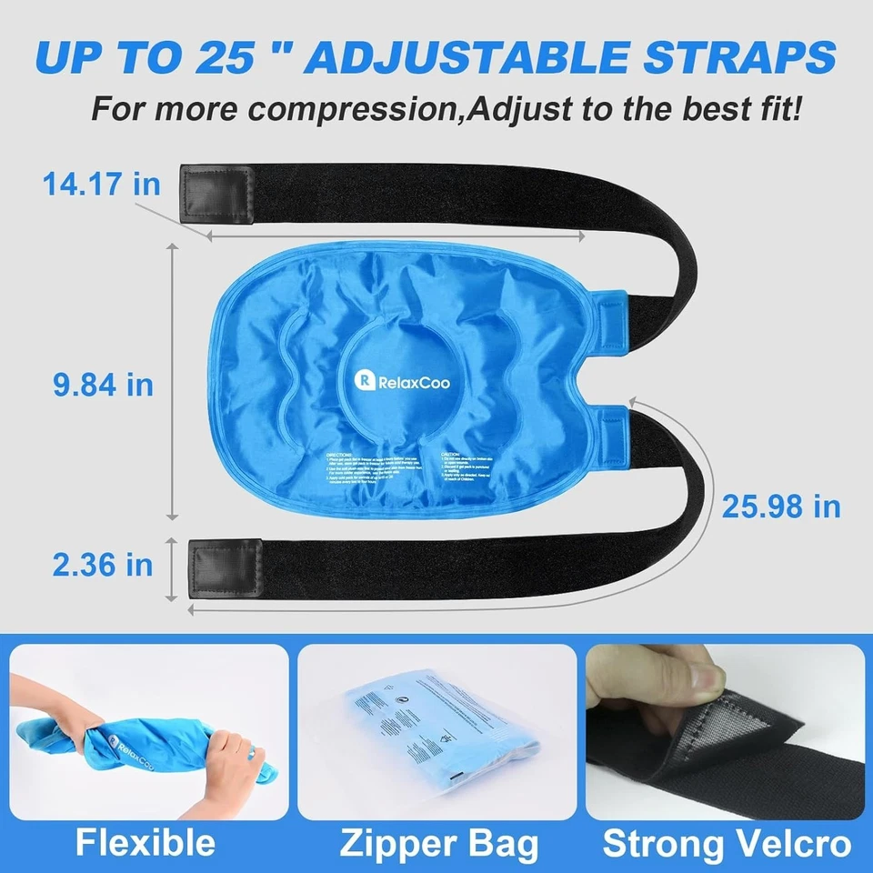 XXL Knee Ice Pack Wrap around Entire Knee after Surgery, Reusable Gel Ice Pack f - Image 3 of 4