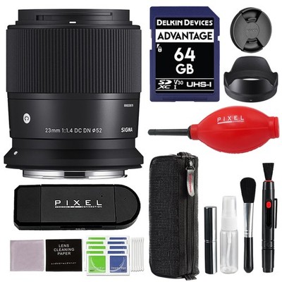 Sigma 23mm f/1.4 DC DN Contemporary Lens for RF Mount w/ Extra Accessory Bundle