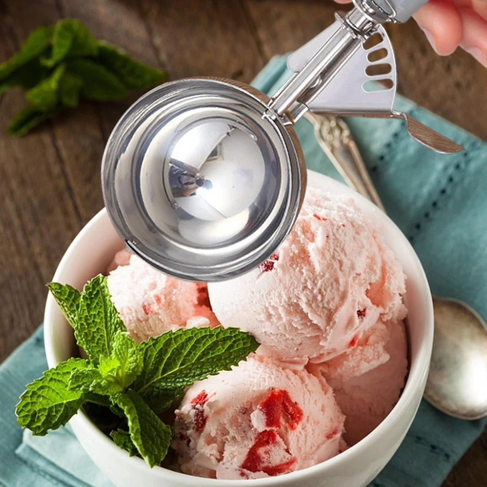 Cuchara de helado de acero inoxidable para puré de patatas cuchara de helado cuchara de bola Foto 3 de 4