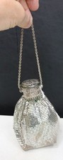 1920s Vintage Whiting  Davis Silver Mesh Beggars Bag Gate Top Flapper Purse