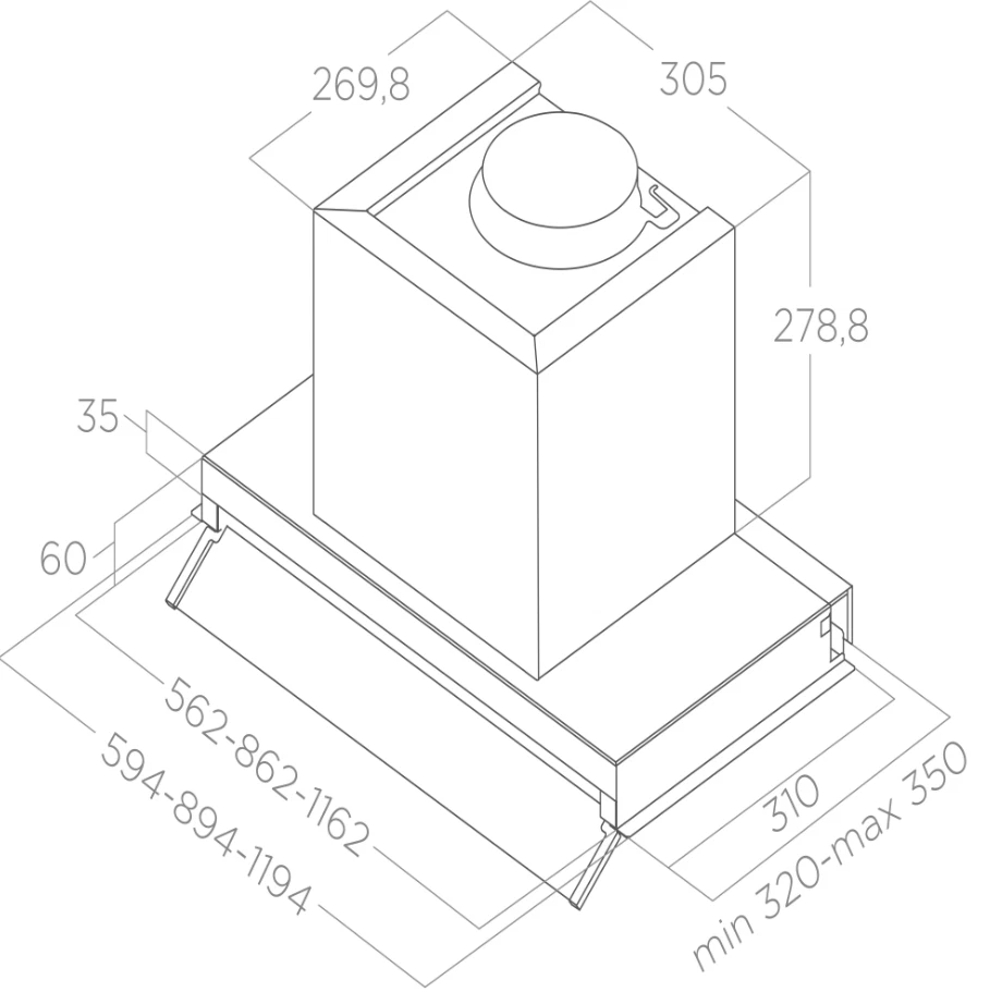 ELICA BOXIN ADVANCE DRY IX/A/60 CAPPA ASPIRANTE INOX No Drip Airmatic CL.B - Immagine 2 di 2