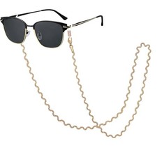 Eyeglass Chain for Women Stylish,Stainless Steel Glasses Strap Gold Wave Chain