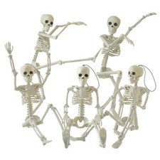 5PCS Posable Halloween Skeleton Decorations 16 Inches, Small Human Skeleton