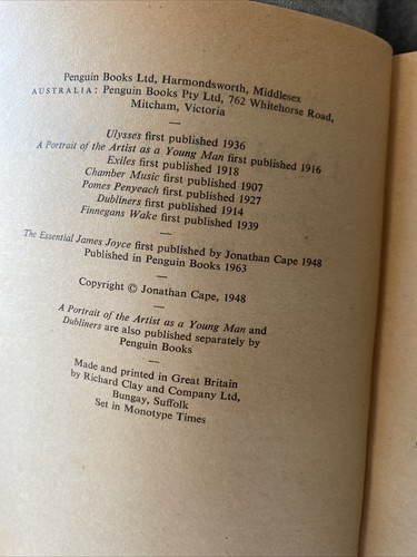 The Essential James Joyce Edited By Harry Levin 1963 PB Book Penguin - Picture 8 of 12