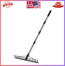 Walensee 5.4FT Heavy Duty Bow Rake, Stainless Steel Handle, 17 Tines