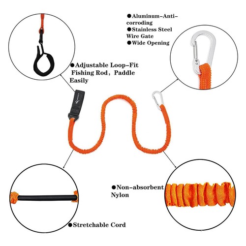 Correa de remo para kayak cordón de seguridad caña de pescar canoa soporte de pesca Ro B ha52 - Imagen 7 de 9