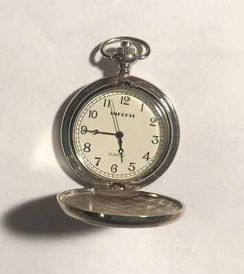 Impress Pocket Watch Analog Quartz  Soaring Eagle & Mountain Scene - New Battery