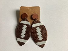 Sparkle Football Dangle Drop Earrings Sports Jewelry Game Day