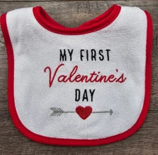 Baby Girl Boy Nwot HB My First Valentine's Day Baby Bib