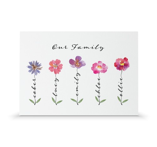 Gift for grandparents | Personalised family name flower poster print present - Picture 29 of 34