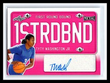 2021 Leaf Metal First Round Bound Pink Holo TyTy Washington Jr Auto Rc # 15/25