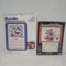 Bucilla Vintage Calendar Cross Stitch Kits Lot of 2  1985 and 1997 New Sealed