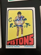 Pistons Curtis Rowe signed 1972 Topps card