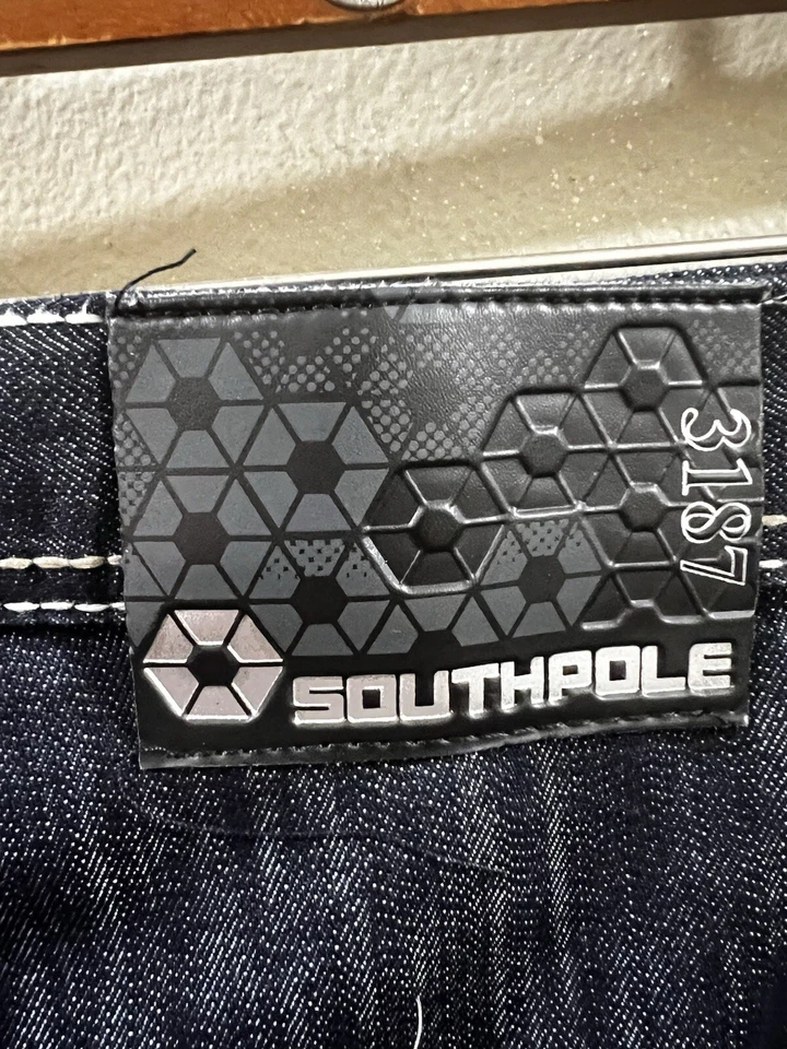 Southpole Y2K Super Baggy Black Red Tab Jeans 3187 Men Size 44X33 (Measures 46) - Image 3 of 4