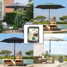 Garden Wind Up Parasol Patio Lightweight Outdoor Umbrella Canopy and Cover 2.7m