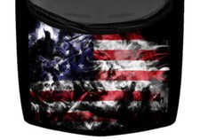 Undead Army Zombie Truck Hood Wrap Vinyl Car Graphic Decal American Flag Night