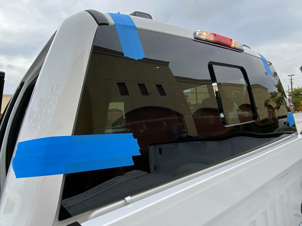 Fits 2017-2025 Ford F250 F350 Back Glass Manual Sliding Window / Heated + 2Glues - Image 3 of 4