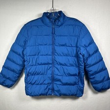 Children s Place Puffer Jacket Coat Boys YL Large 10-12 Blue Full Zip Warm I