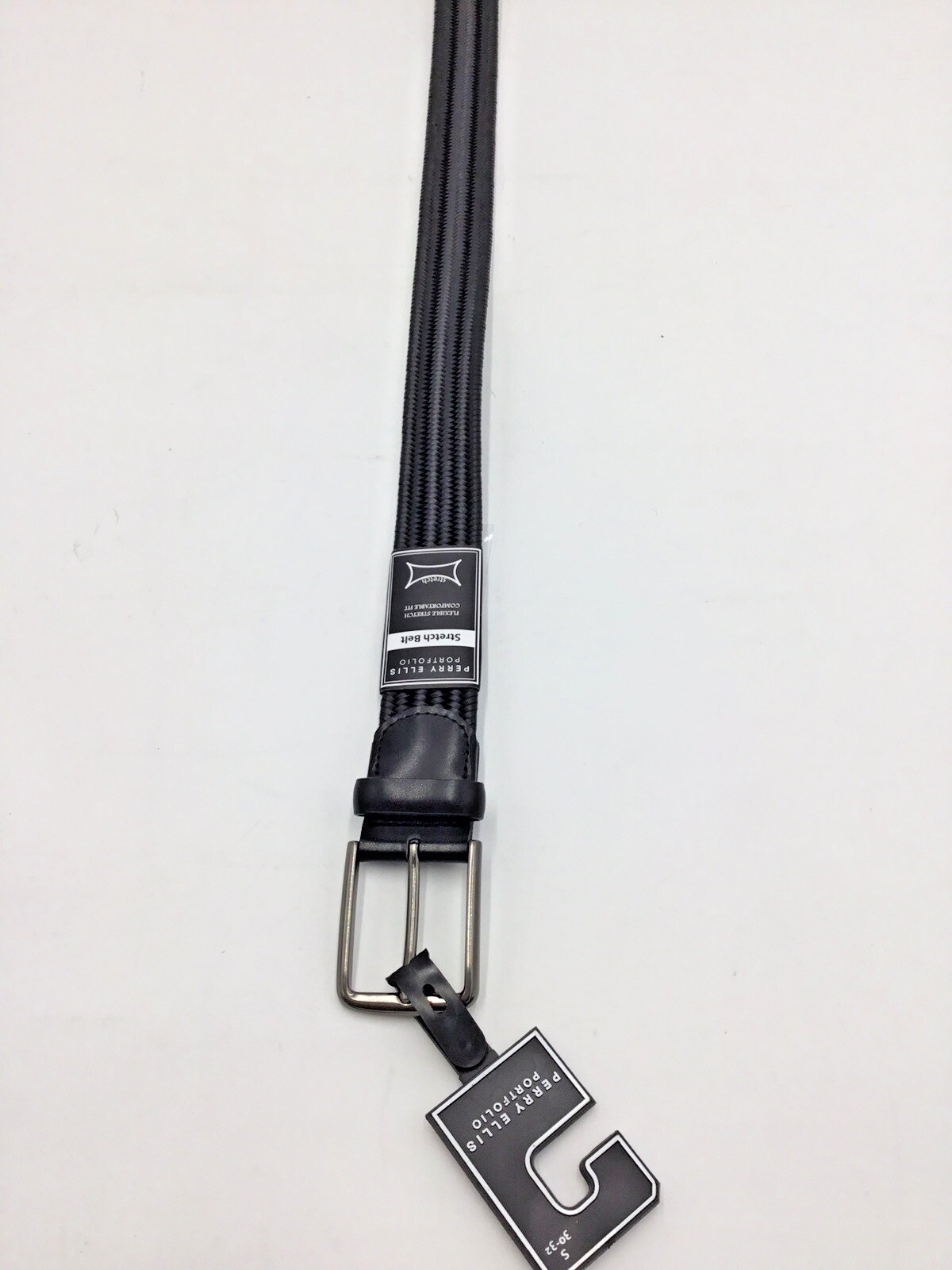 Мужской эластичный ремень Perry Ellis из клееной кожи-Черный-РазмерМаленький30-32 6990₽