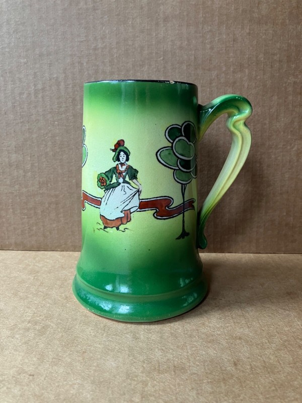 Antique Gainsborough Decoration Haynes Ware Ceramic Stein Mug, 5 5/8" Height