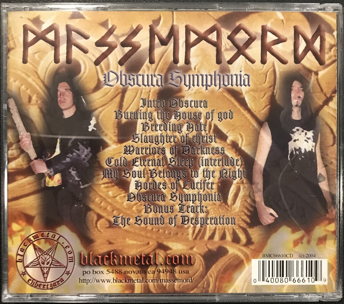 Massemord ‎– Obscura Symphonia CD 2004 Blackmetal.com