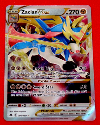 Zacian VSTAR HP270 2023 Ultra Rare Pokemon Card No. 096/159 | eBay