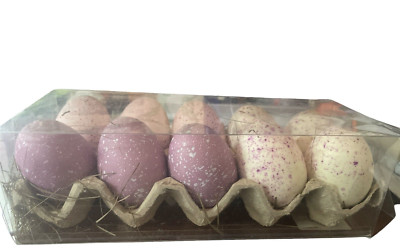 Easter Speckled Eggs 12Pc Pastel In Straw Carton Bloom And Bramble 2.5 Inch new