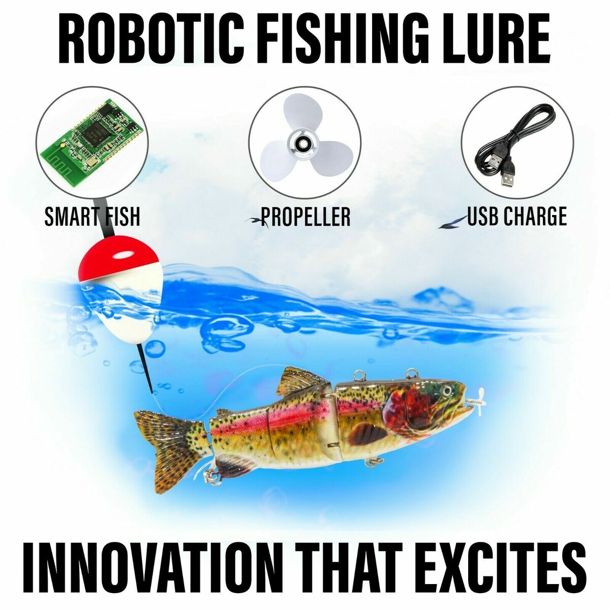 DRobotic Fishing Lure Bait Swimming Swimbait Electric Animated Live  Realistic