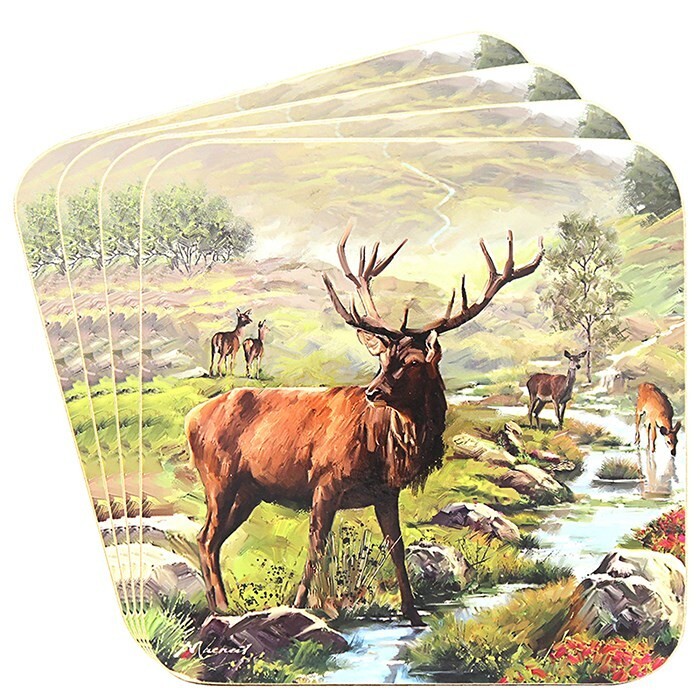 Highland Stag Set of 4 Coasters, Macneil Studio, Animals, Scotland LP96540