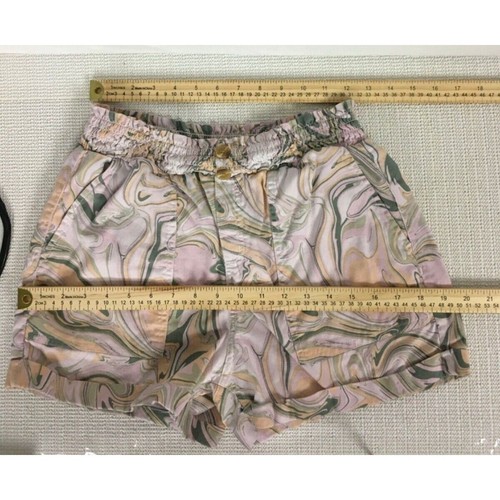 So Girls Shorts Size M Pink Green Orange Elastic Waist Front Pockets High Rise - Picture 5 of 13