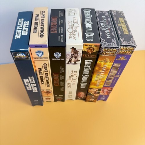 WESTERNS~Pale Rider~Magnificent Seven~Unforgiven~High Plains~7 Pre-Owned VHS Lot - Picture 2 of 12
