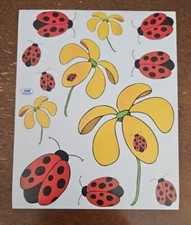 Stickabilities Ladybugs and flowers sticker sheet, unused