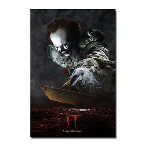 IT Pennywise 12x18//24x36inch Horror Movie Silk Poster Wall Decoration