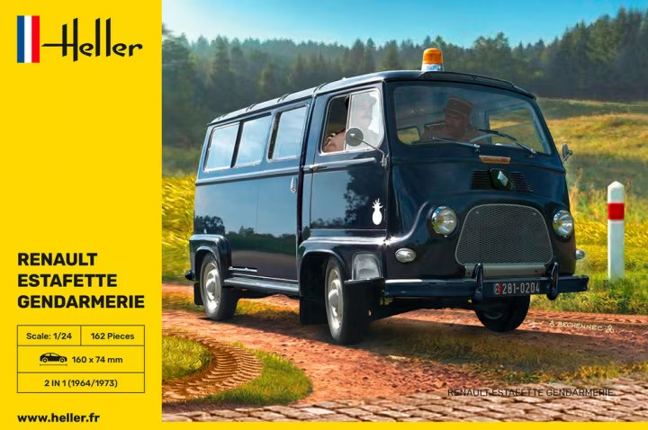 Hard to find Heller 80742 1:24th scale Renault Estafette Gendarmerie
