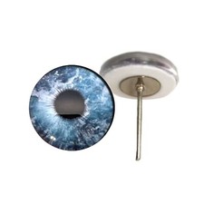 Pair blue Ocean Water Glass Eyes On Wire Pin Posts Doll Making Needle Felt