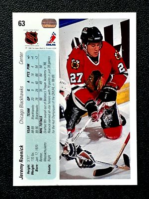 JEREMY ROENICK RC (WITH BRETT HULL) 1990-91 UPPER DECK 90-91 NO 63