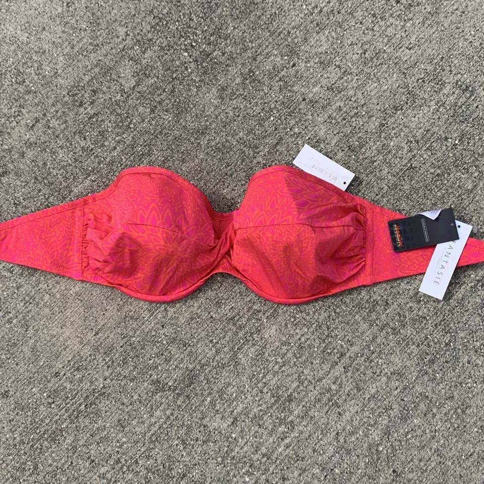 FANTASIE Push Up Bikini Top Naranja Fucsia SEXY 36DDD NUEVO NUEVO CON ETIQUETAS ❤️sj15m9 Foto 2 de 4