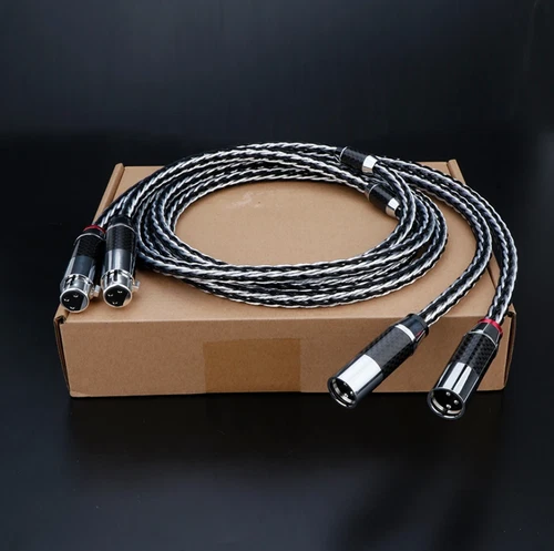 Pair Hi-end 7N OCC XLR Balanced Audio Cable Carbon Fiber Connectors Signal Wires - Picture 9 of 13