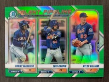2021 Bowman Chrome Ronny Mauricio Talent Pipeline Green Refractor serial /99