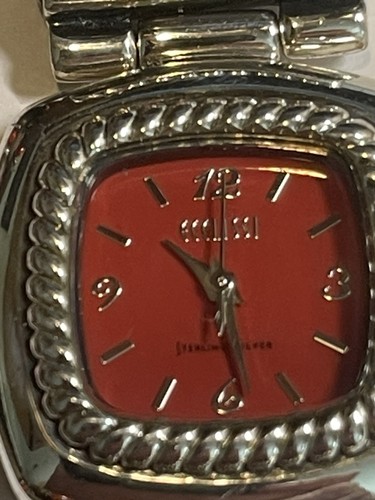 Sterling Silver Ecclissi Ladies Wristwatch Jasper Dial And Jasper Beads Band - Picture 2 of 6